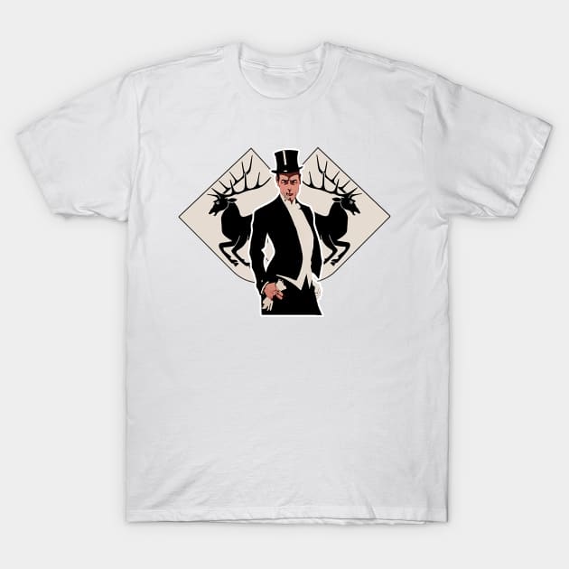 Rich Nobleman and aristocrat with his deer animal coat of arms T-Shirt by Marccelus